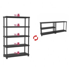 TERRY STORAGE RACK WITH 5 SHELVES PLASTIC SHELVING UNIT WITH 2 ASSEMBLING OPTIONS 120455 1002825 3